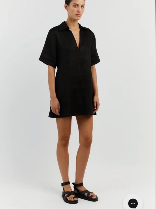 DISSH Dresses & Skirts - DISSH Candice Black Linen Polo Collared Mini Dress  Size 4